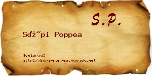 Sápi Poppea névjegykártya